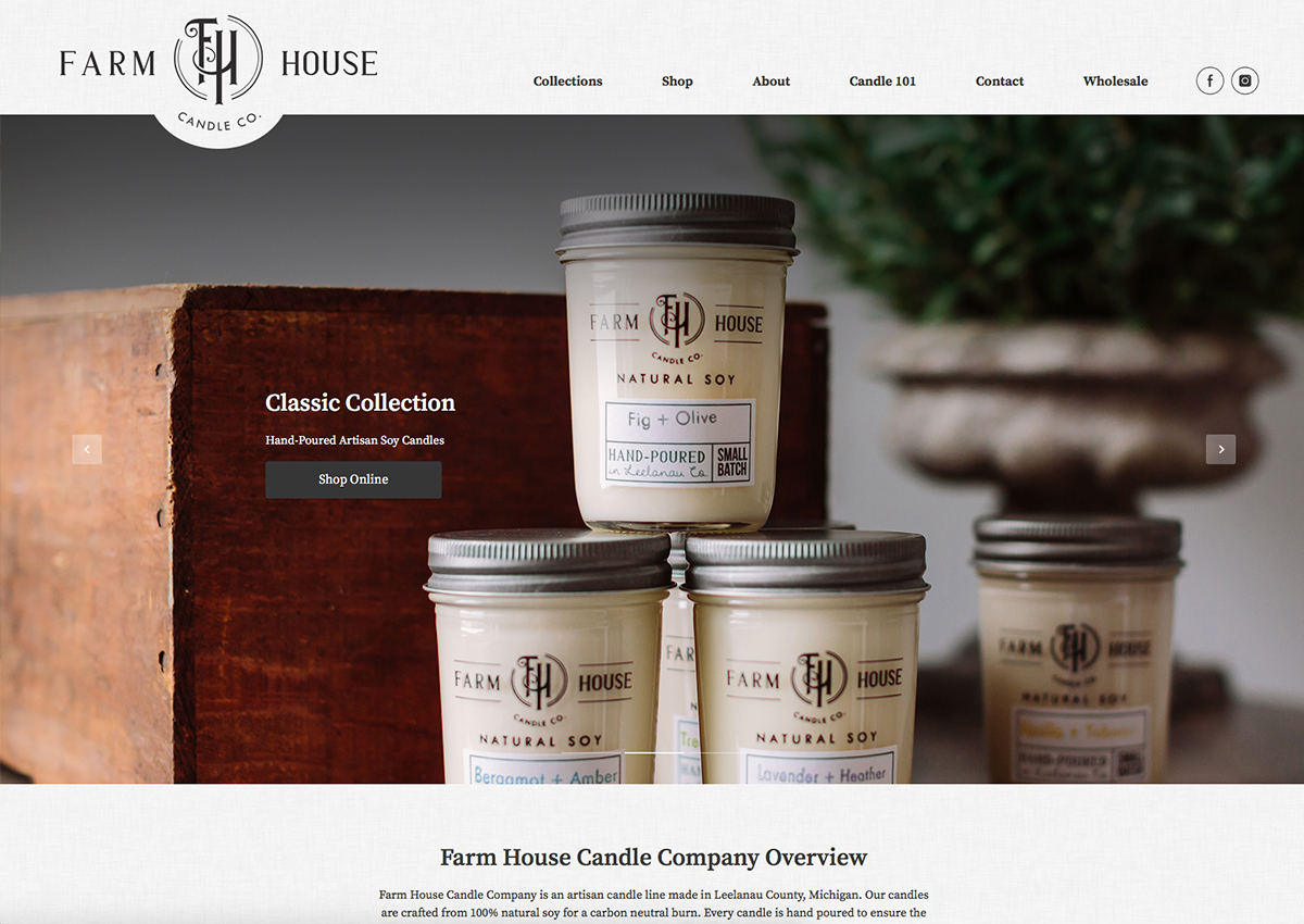Farm House Candle Company Website